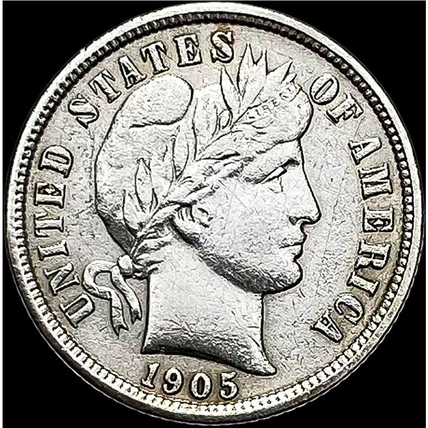 1905-O Silver Barber Dime NEARLY UNCIRCULATED