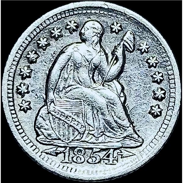 1854-O Seated Liberty Half Dime CHOICE AU