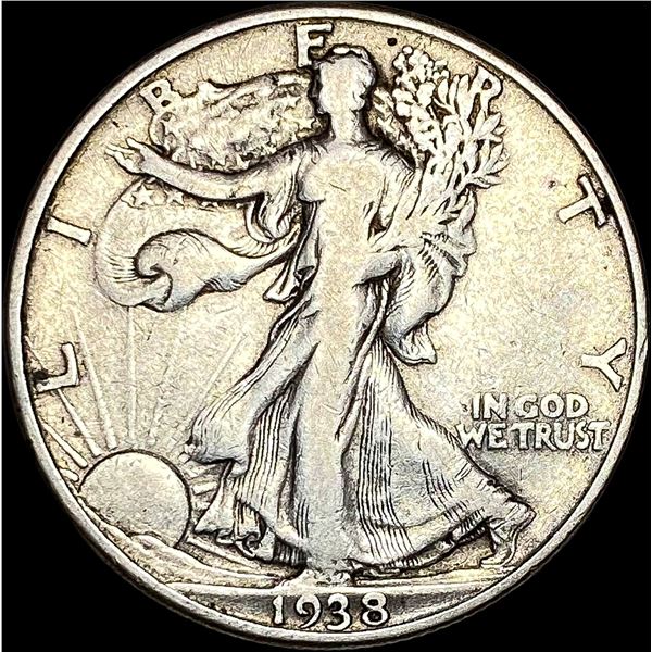 1938-D Silver Walking Liberty Half Dollar LIGHTLY CIRCULATED