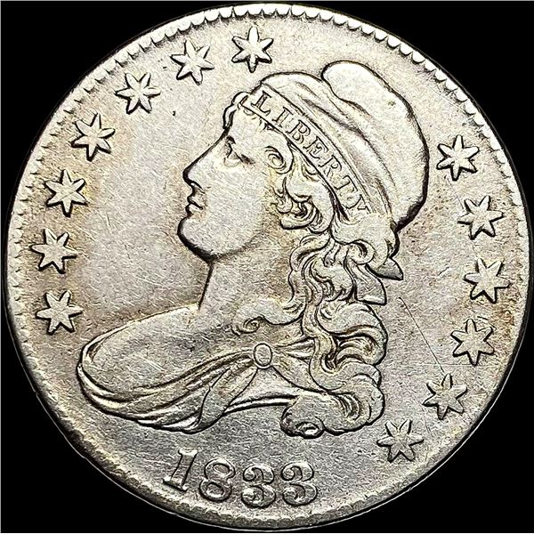 1833 Silver Capped Bust Half Dollar LIGHTLY CIRCULATED