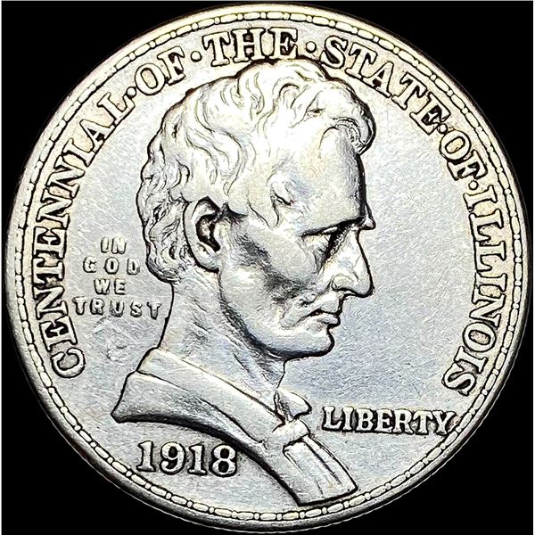 1918 Silver Half Dollar Illinois Centennial NEARLY UNCIRCULATED