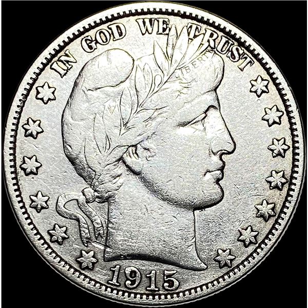 1915-S Silver Barber Half Dollar LIGHTLY CIRCULATED