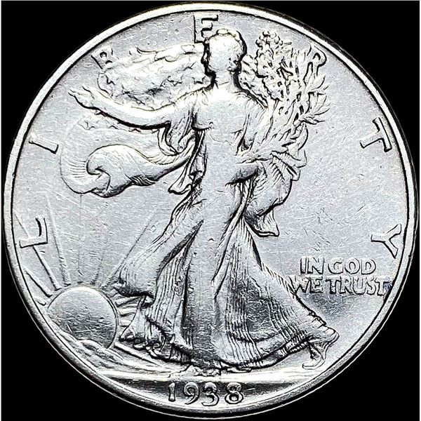 1938-D Silver Walking Liberty Half Dollar LIGHTLY CIRCULATED