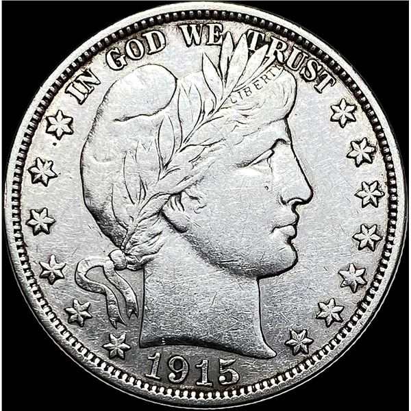 1915-D Silver Barber Half Dollar LIGHTLY CIRCULATED