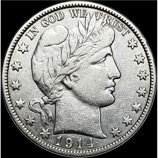 1914-S Silver Barber Half Dollar CLOSELY UNCIRCULATED