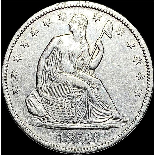 1858-O Silver Half Dollar CLOSELY UNCIRCULATED