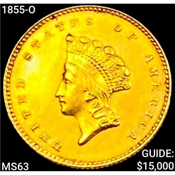 1855-O Rare Gold Dollar CHOICE BU