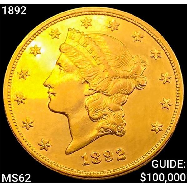 1892 $20 Gold Double Eagle UNCIRCULATED