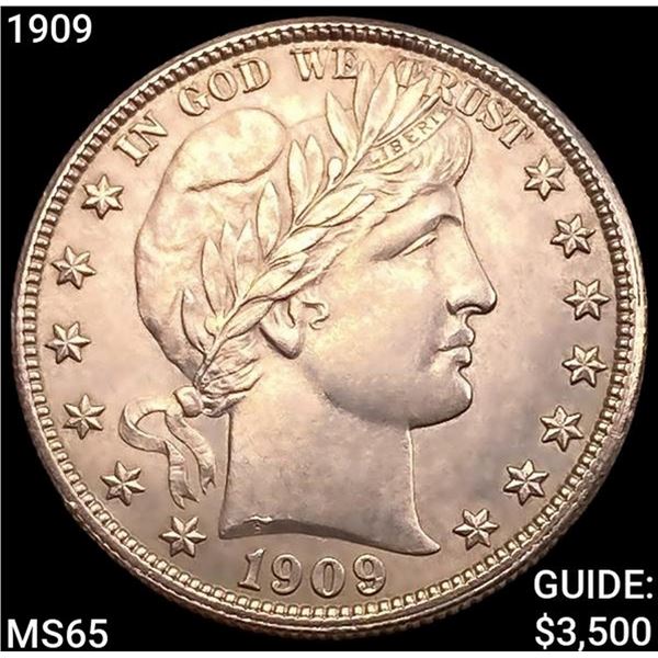 1909 Barber Half Dollar GEM BU
