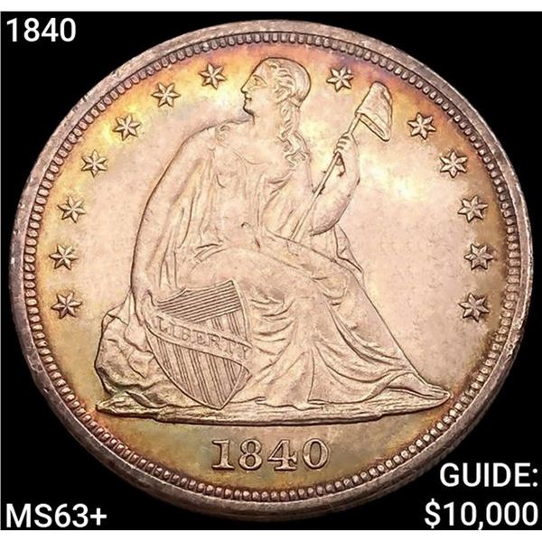 1840 Seated Liberty Dollar CHOICE BU+