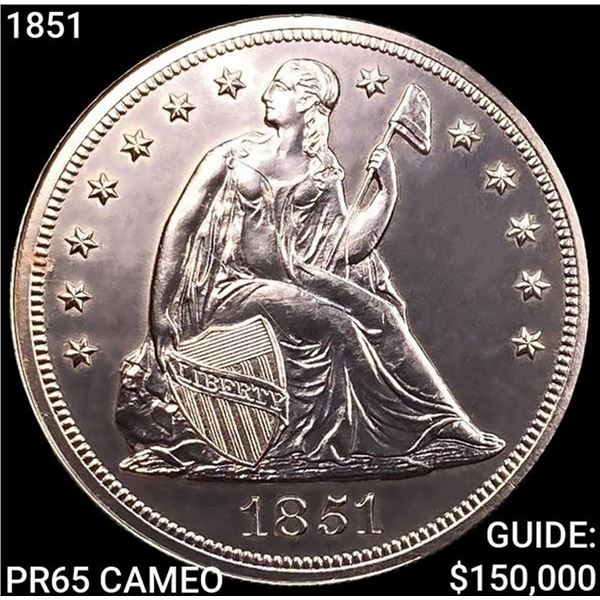 1851 Seated Liberty Dollar GEM PROOF CAM