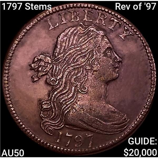 1797 Stems Rev of '97 Draped Bust Large Cent CLOSELY UNCIRCULATED