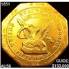 1851 887 Thous Humbert $50 Gold Assay CHOICE AU