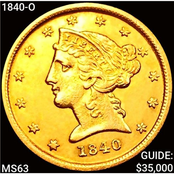 1840-O $5 Gold Half Eagle CHOICE BU