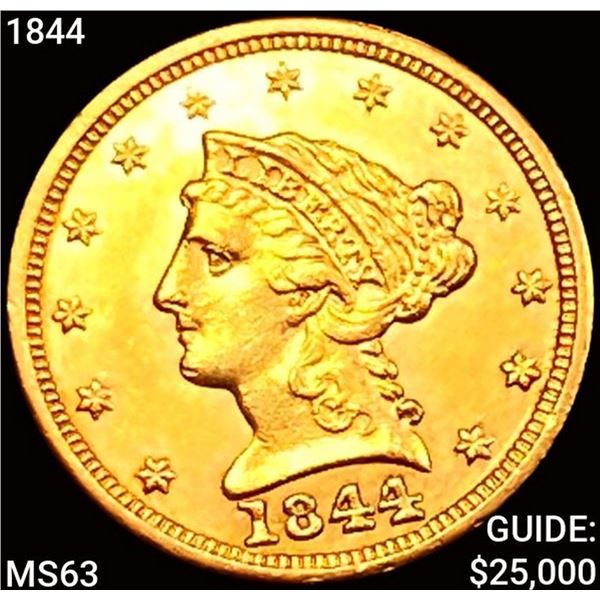 1844 $2.50 Gold Quarter Eagle CHOICE BU