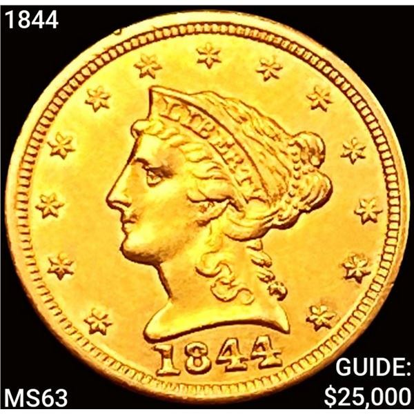 1844 $2.50 Gold Quarter Eagle CHOICE BU