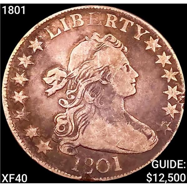 1801 Draped Bust Half Dollar NEARLY UNCIRCULATED
