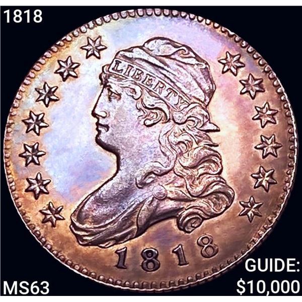 1818 Capped Bust Quarter CHOICE BU