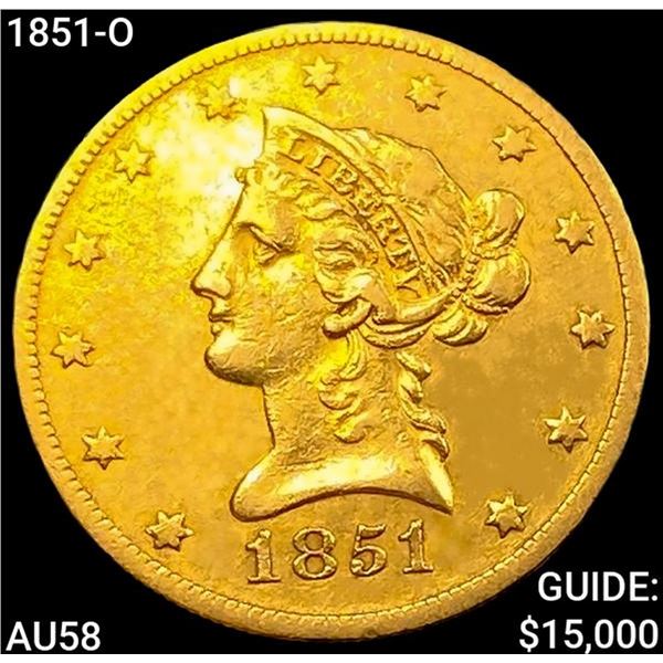 1851-O $10 Gold Eagle CHOICE AU