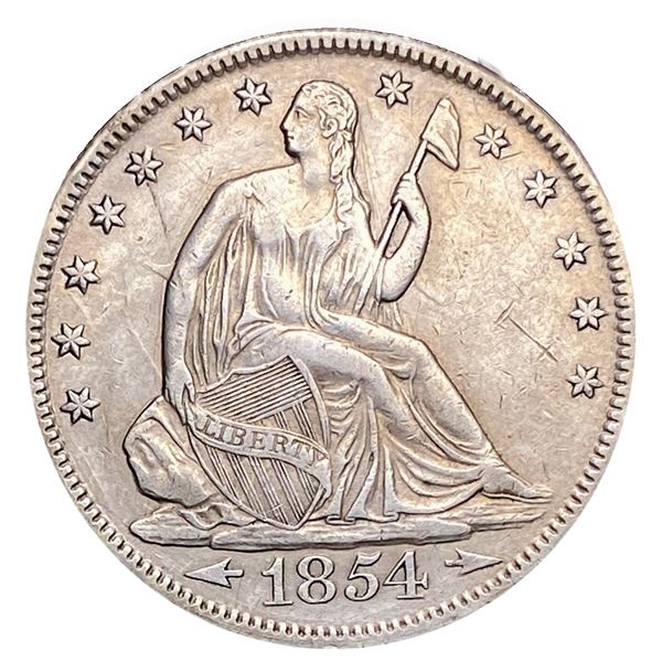 1854 Arrows Seated Liberty Half Dollar