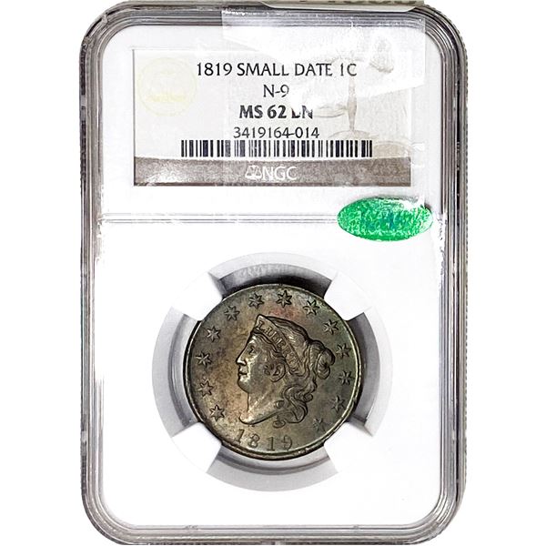 1819 CAC Coronet Head Large Cent