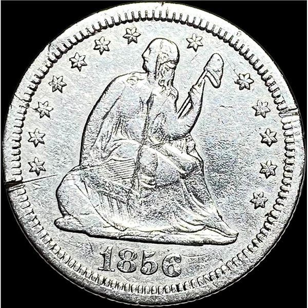 1856-S Silver Seated Liberty Quarter LIGHTLY CIRCULATED