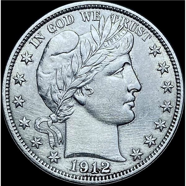 1912-S Silver Barber Half Dollar CHOICE AU