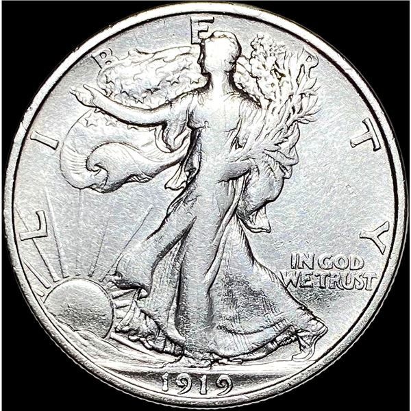 1919-D Silver Half Dollar Walking Liberty LIGHTLY CIRCULATED