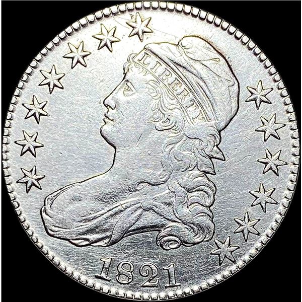 1821 Silver Capped Bust Half Dollar ABOUT UNCIRCULATED
