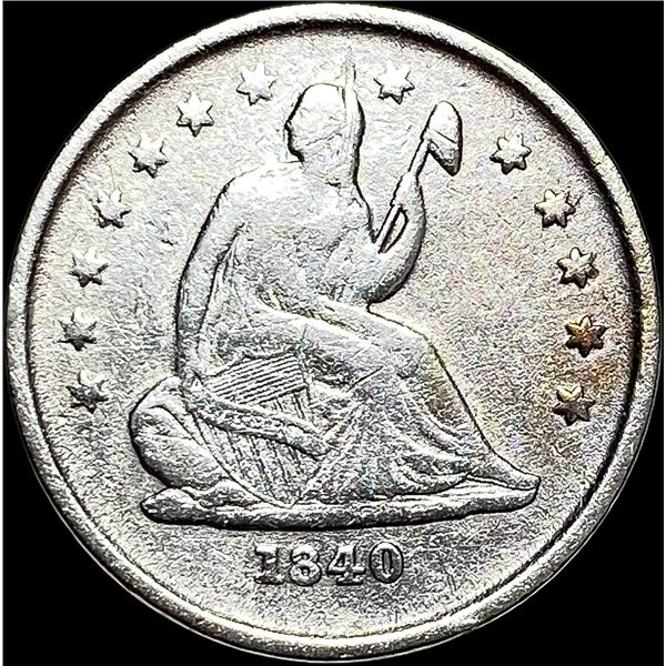 1840-O Silver Seated Liberty Quarter NEARLY UNCIRCULATED