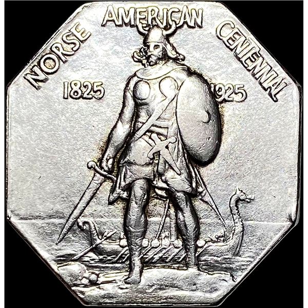 1925 Silver Norse American Medal NEARLY UNCIRCULATED