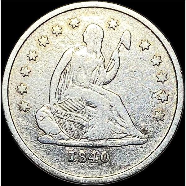 1840-O Silver Seated Liberty Quarter NICELY CIRCULATED