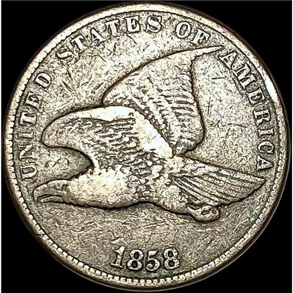 1858 Copper-Nickel Flying Eagle Cent NICELY CIRCULATED
