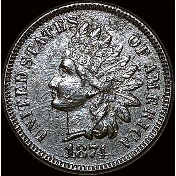 1874 Indian Head Cent ABOUT UNCIRCULATED