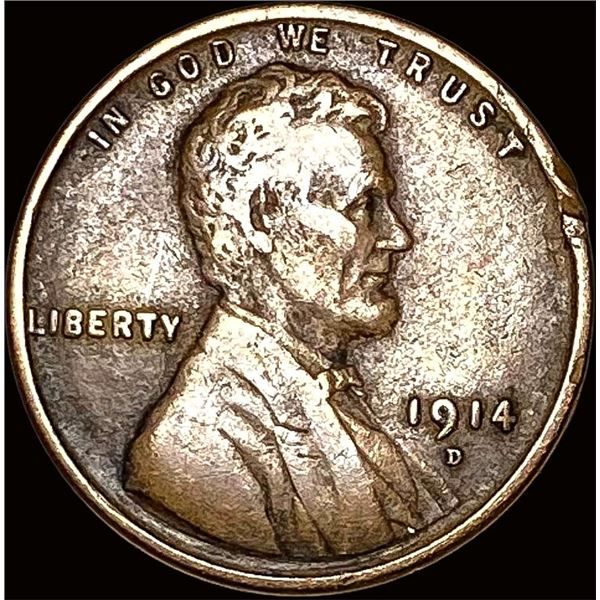 1914-D Lincoln Wheat Cent LIGHTLY CIRCULATED