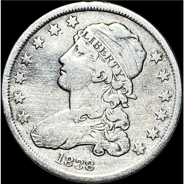 1838 Capped Bust Silver Quarter NEARLY UNCIRCULATED