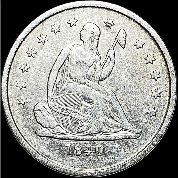 1840-O Silver Seated Liberty Quarter LIGHTLY CIRCULATED