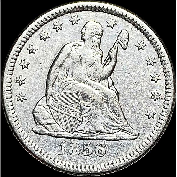 1856-O Silver Seated Liberty Quarter CLOSELY UNCIRCULATED