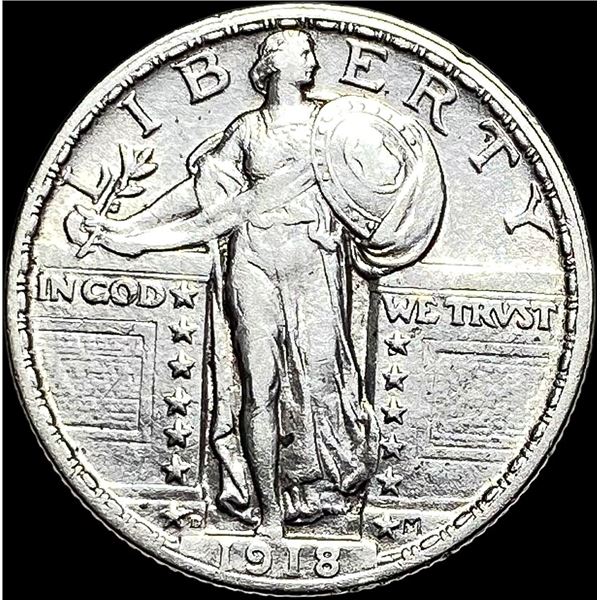 1918-D Standing Liberty Silver Quarter LIGHTLY CIRCULATED