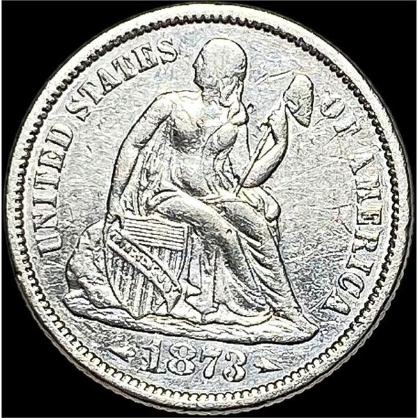 1873 Seated Liberty Dime Arrows ABOUT UNCIRCULATED
