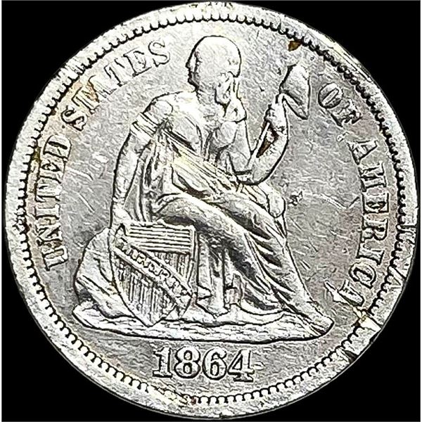 1864-S Seated Liberty Dime NEARLY UNCIRCULATED