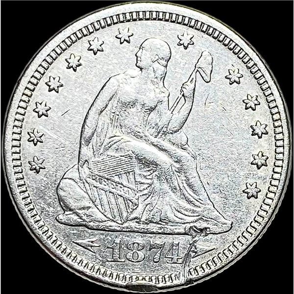 1874 Seated Liberty Quarter Arrows CLOSELY UNCIRCULATED