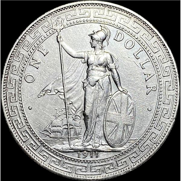 1911 British Silver Trade Dollar LIGHTLY CIRCULATED