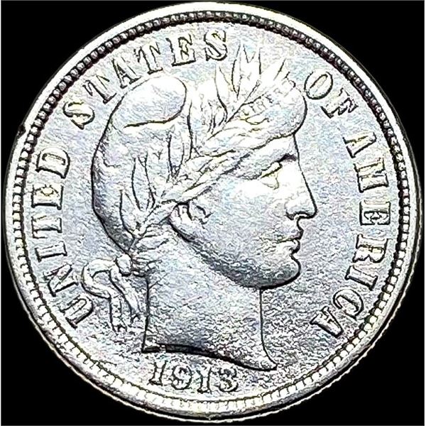 1913-S Silver Barber Dime CLOSELY UNCIRCULATED