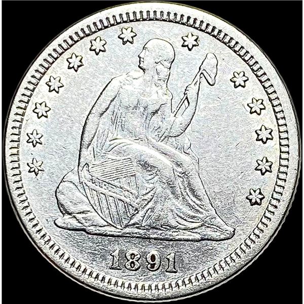 1891 Seated Liberty Quarter Dollar CLOSELY UNCIRCULATED