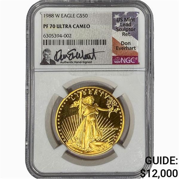 1988-W 1oz $50 Gold Eagle NGC PF70 UC