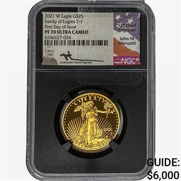 2021-W 1/2oz $25 Gold Eagle NGC PF70 UC