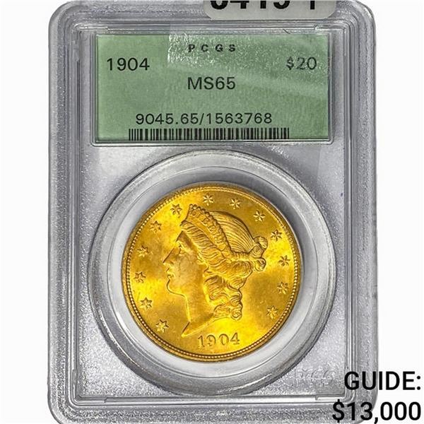 1904 $20 Gold Double Eagle PCGS MS65