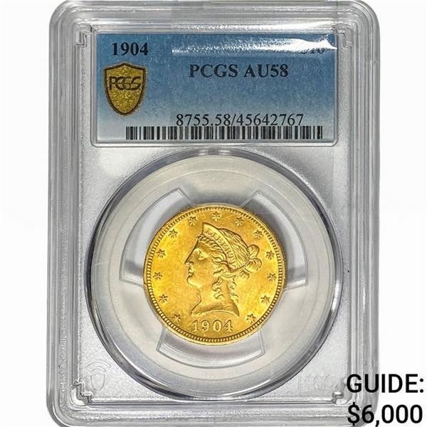 1904 $10 Gold Eagle PCGS AU58