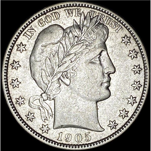 1905-S Silver Barber Half Dollar CLOSELY UNCIRCULATED